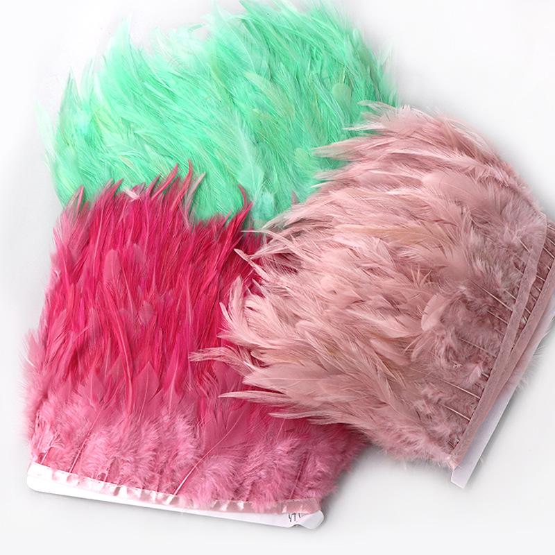 Sharp Chicken Feather Trim Fabric: White & Colored Strips, Hot Selling Cross-Border Fabric Tape.