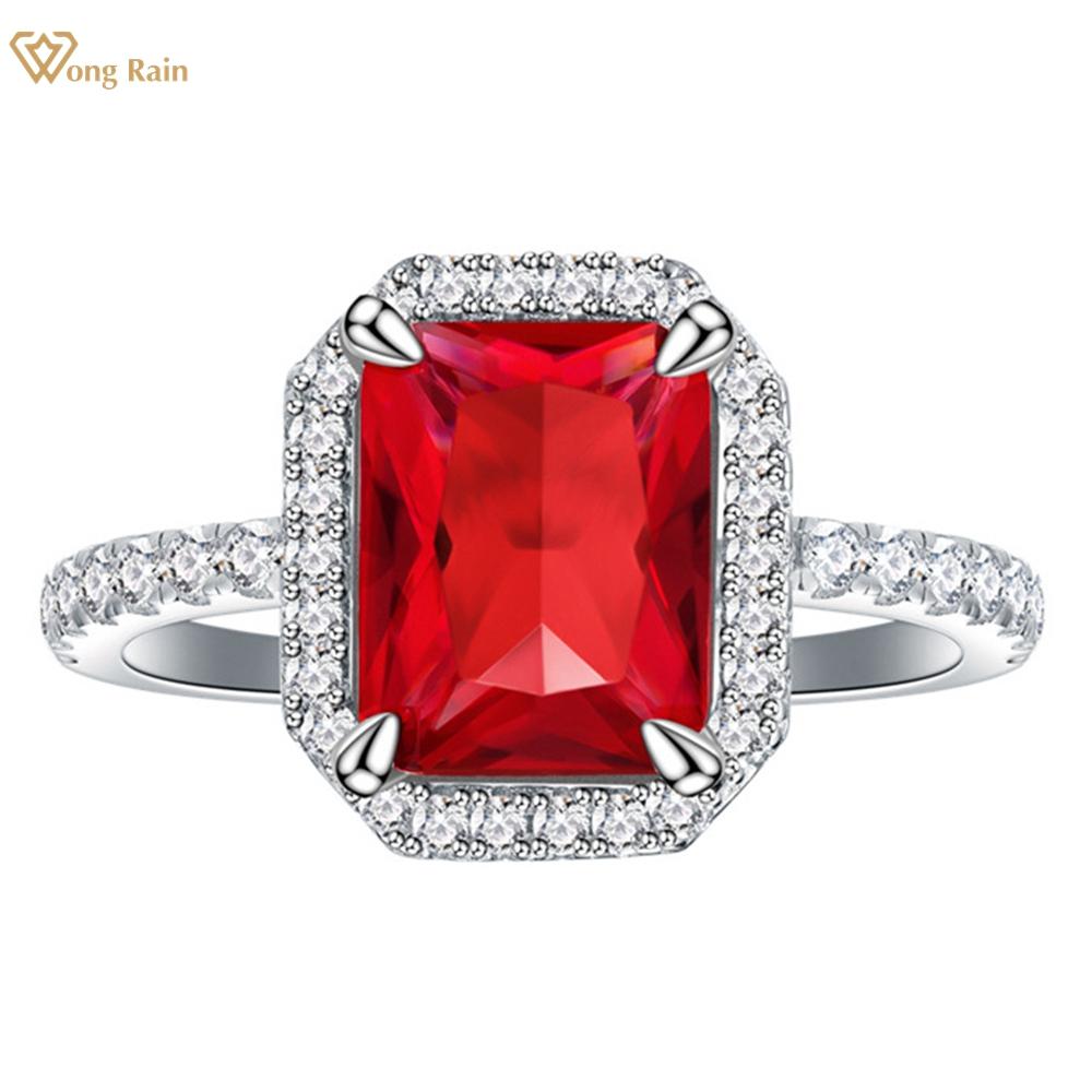 

Wong Rain Classic 100% стерлинговое серебро 925 пробы 9*7 мм AAAAA цирконы с драгоценными камнями кольцо для женщин ювелирные изделия свадебное обручальное кольцо US 6 белый