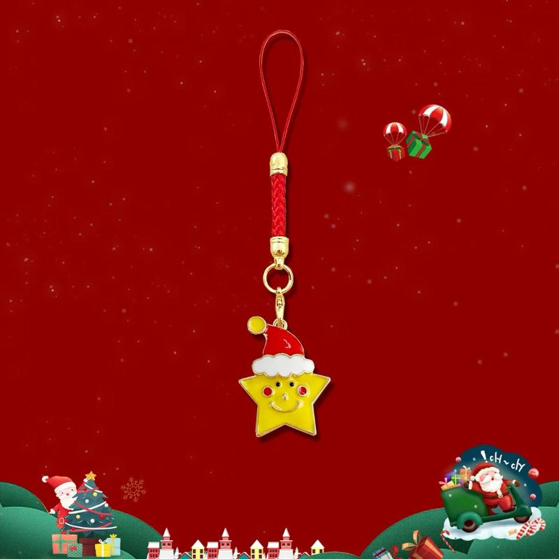 

Милая мультяшная рождественская серия Веревка для мобильного телефона Металлическая подвеска Аксессуары для подвешивания на сумку Рождественская вечеринка День рождения Подарок для друзей A24