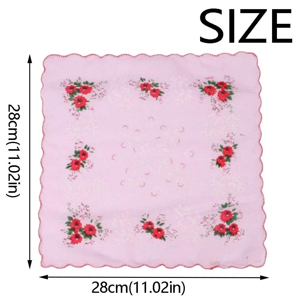 12Pcs 28x28cm Women's Printed Handkerchiefs Sweat Absorbent Thin Sweat Towel  Kitchen Tools