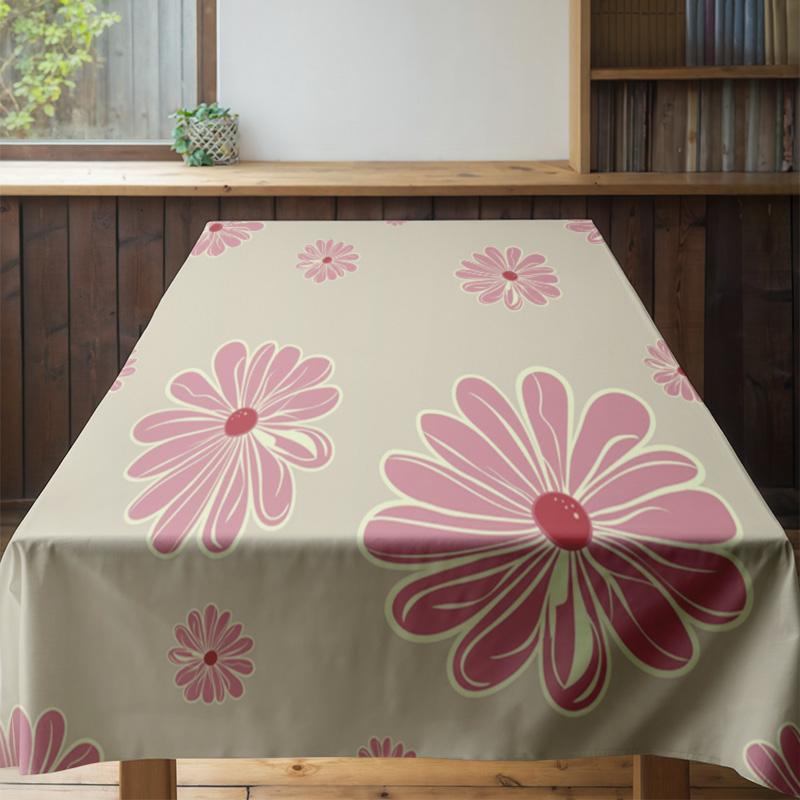 Floral Printed Tablecloth Extra Large Size Decorative Kitchen Table Cover for Dining Room Set 54 X 108, Pink Green Floral Design