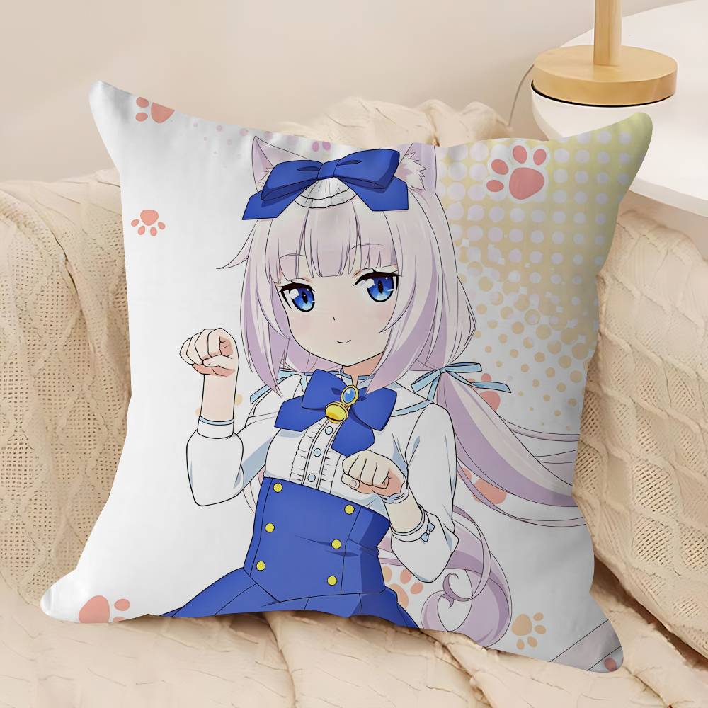 

GAME-N-Nekopara-V-Vanilla Stitch Lucky Dragon Pillow Cover Sofa Cushion Cover Home Room Decoration Children Gift 12x12Inch