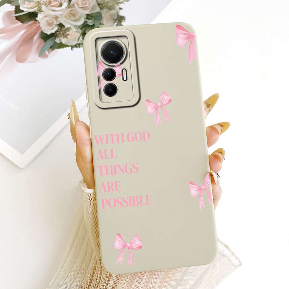 For Xiaomi 12 Lite Case Cute Cat Sunflower Soft Silicone Back Cover For Xiaomi 12 Lite 2203129G Phone Cases Fundas