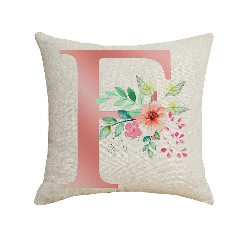New Small Fresh Letter Series Pillow Cover Office Sofa Living Room Decoration Linen Cushion Cover