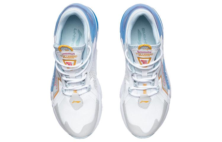 Li Ning 001 Ti Cushioning Slip Resistant Low Top Running Shoes Women's White Blue AGLR008-1