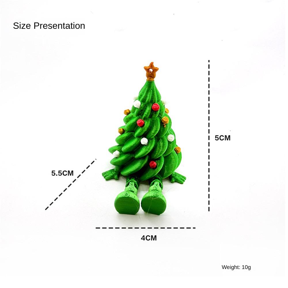 Skrivbordsdekoration Färgglad 3D-tryckt Julgran Rolig Unik Juldekoration Grön Ledad Bordsdekor Hem