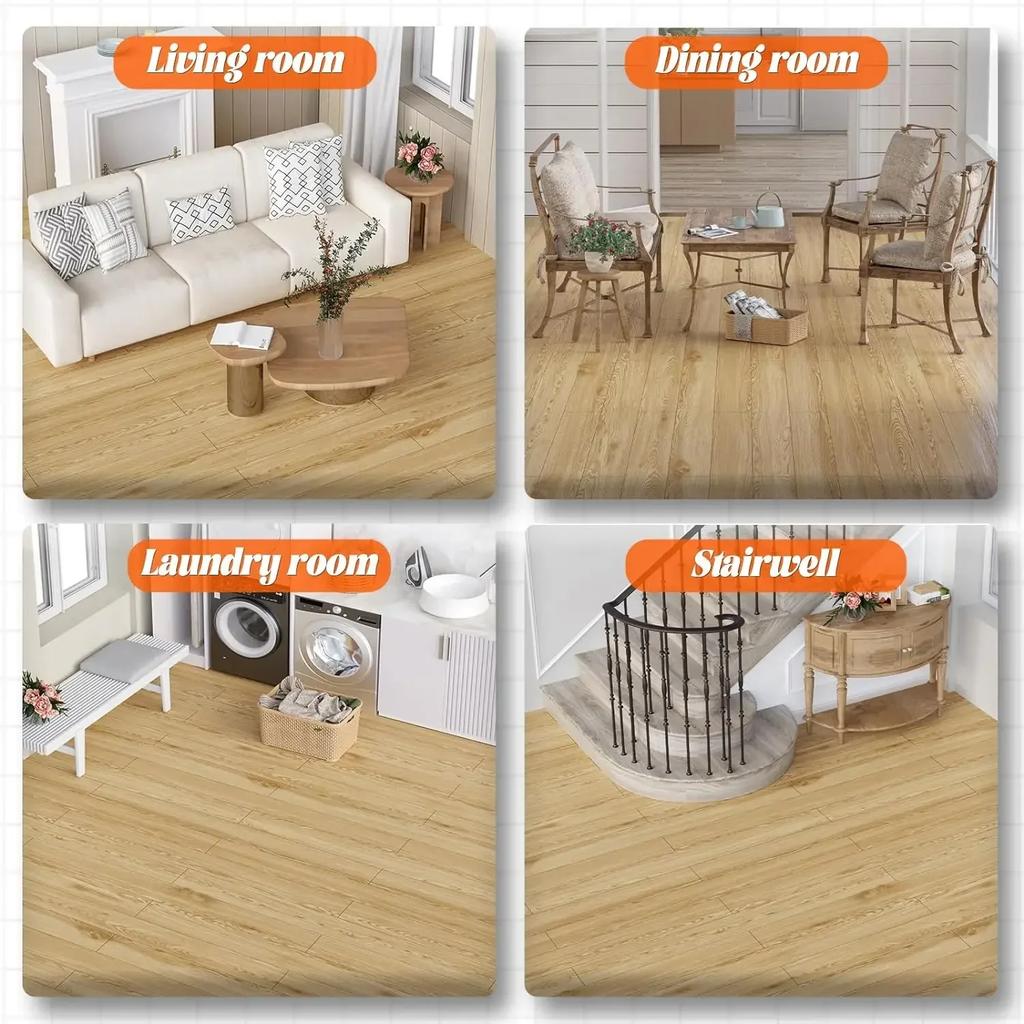 3D 40CM Thickened Wood Grain Peel And Stick Wallpaper, Self-Adhesive Flooring, Waterproof, mould proof Floor Tiles, Anti-Slip