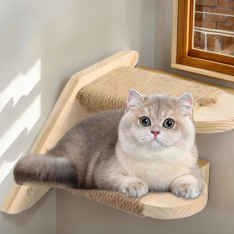 Cat Climbing Shelf Wall Mounted Sturdy Cat Climbing Steps Cat Stairway Cat Climbing Shelf Space-Saving Cat Stairs & Steps For