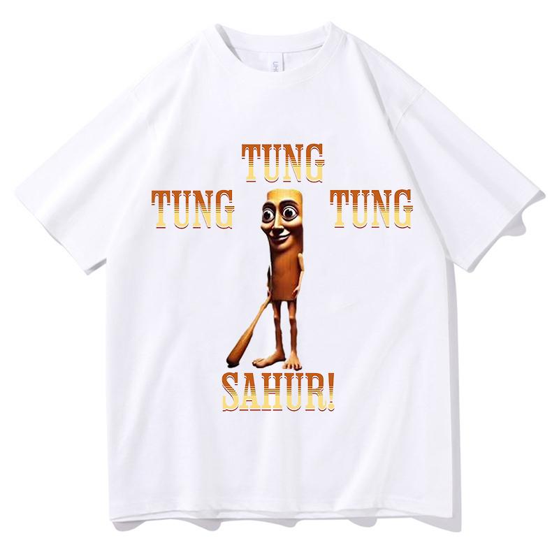 Tung Tung Tung Sahur- Italian Brainrot Meme TShirts Funny Men/Women Clothing Aesthetic Tops Unisex Clothes Cotton Soft T-shirts