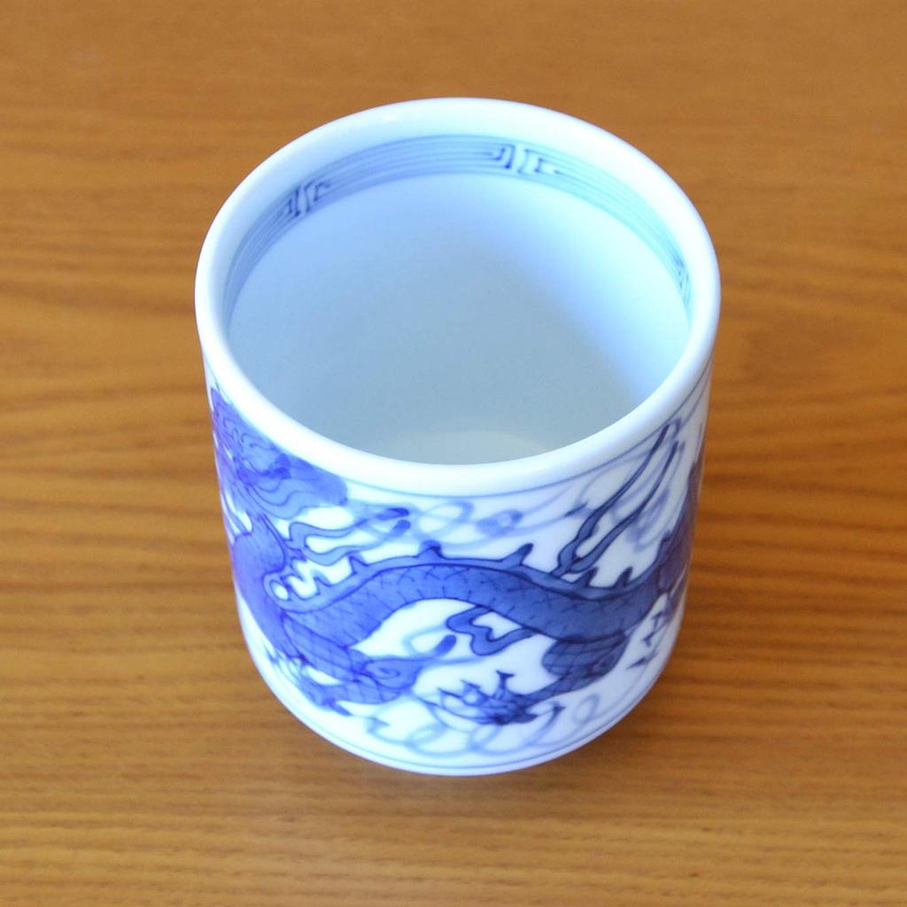 Luxusní Arita Hasami Ručně psaný Velký Yumi Čaj Dřevěná Krabička Šálek, Šálek, Nádobí, Nádobí, Drak, Tomiryu, Velikost, Mísa,