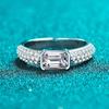 White Gold 1ct Moissanite Ring for Women Bridal Lab Diamond Marriage Promise Band 925 Silver Jewelry