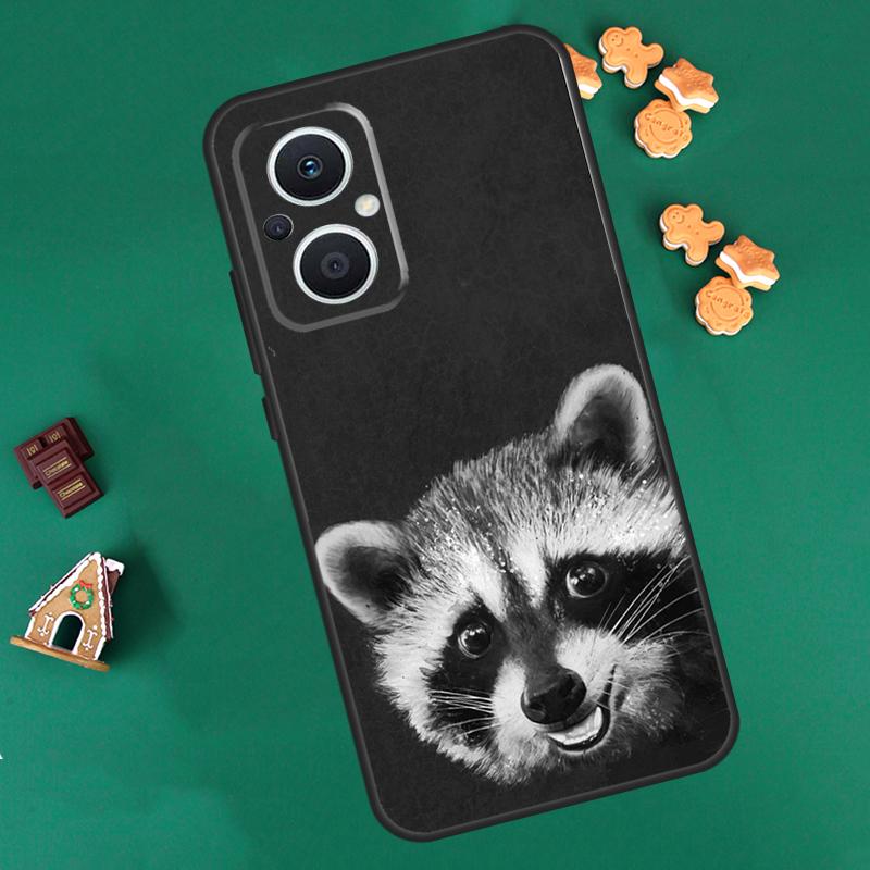 Cute Raccoon Case For OPPO Reno 13 12 11 14 F 10 Pro 8T 8 7 Lite Cover For OPPO Find X8 X6 X5 X9 Pro Coque