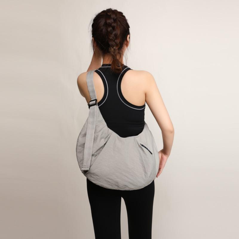 Pacote Cor Sólida Simples Grande Capacidade Bolsa Transversal Bolsa de Ciclismo Masculina e Feminina Vento Esportivo Tecido de Nylon Bolsa Dumpling