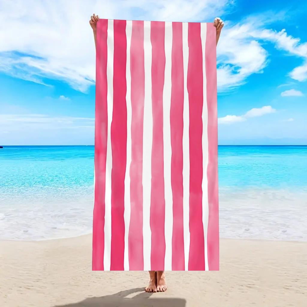 Striped Beach Towel Microfiber Quick-Drying Absorbent Beach Towel Striped Beach Towel
