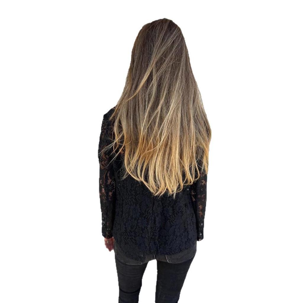 2025 Spring/Summer European & American Women's Fashion Lace Blouse Suit - Trendy Casual Solid Color