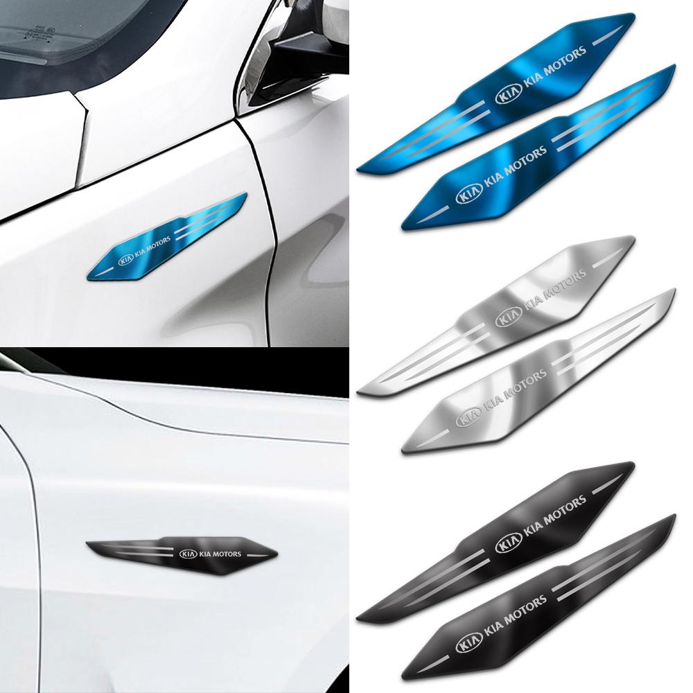 2Pcs Metal Car Side Body Fender Reflective Badge Sticker Accessories For KIA KIA Sportage RIO Ceed Picanto Pegas Sorento Cerato rmvl70