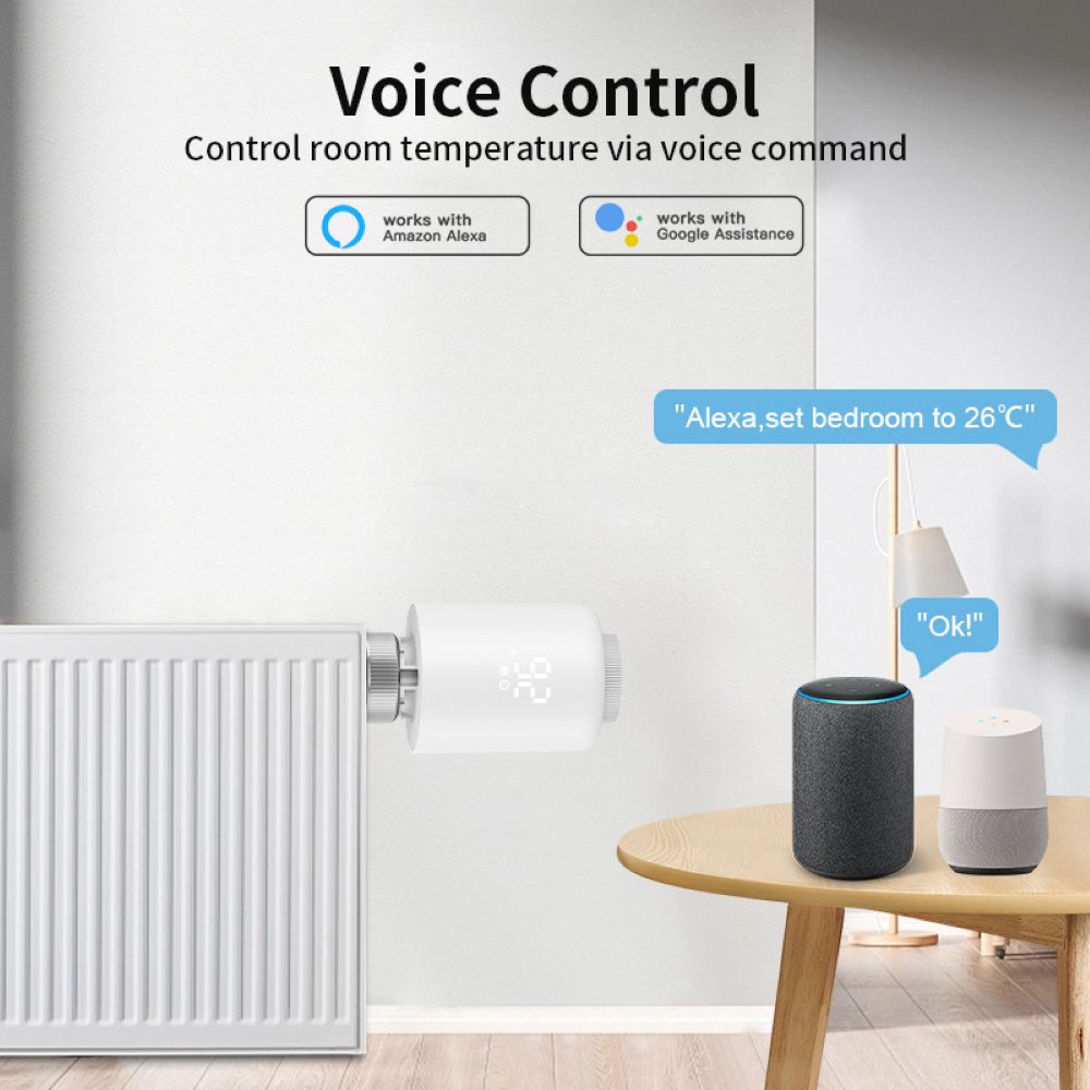 Tuya Smart ZigBee 3.0 Thermostatic Radiator Valve TRV Zigbee Thermostat Radiator Valve Temperature Controller Alexa Google Home