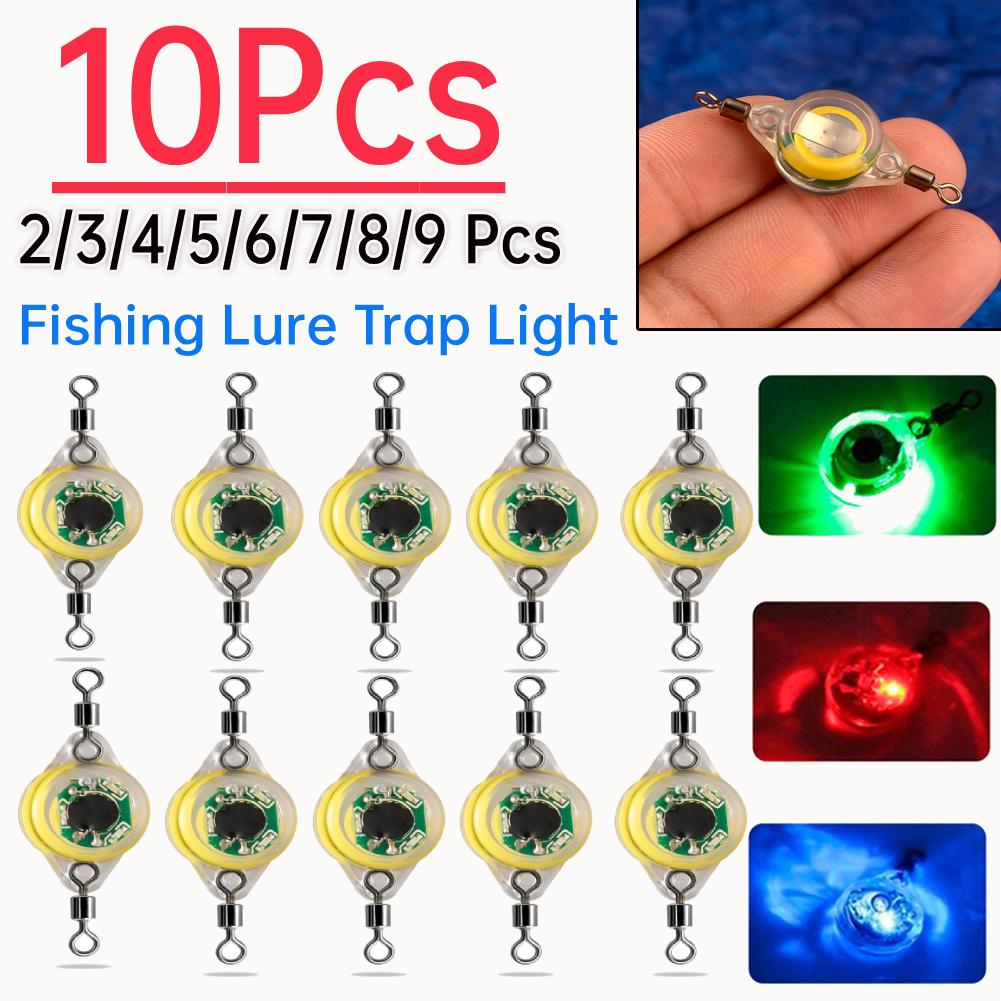 5-2PCS LED Fishing Lure Light Flashing 4Color Deep Drop Underwater Eye Shape Fishing Squid Fishing Bait Luminous Attracting Fish