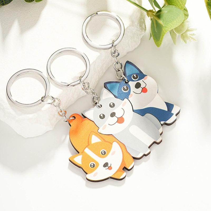3 Pieces Matching Keychains Puzzle Keychain Set Stylish Keyrings Set Lovely Gift for Girlfriend Boyfriend Animal Lovers