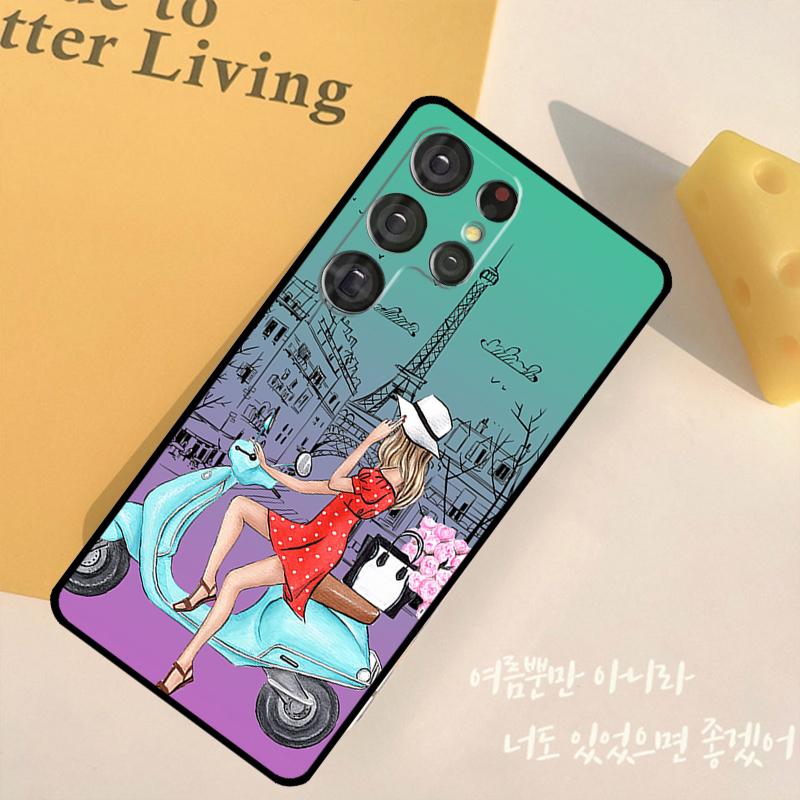 Fashion Girl Phone Case For Samsung Galaxy S25 Ultra S9 S10 S20 S22 S21 FE S23 S24 Plus Back Cover Shell