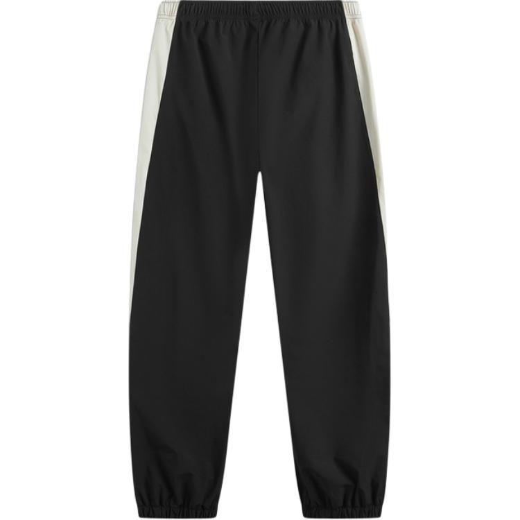 Li-Ning Spliced Letter Mid-Rise Drawstring Breathable Versatile Cuffed Knitted Sports Pants Men pants Black Gravel-Gray AYKU753-2