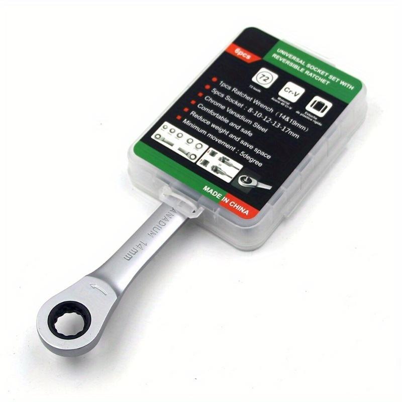 7 v 1 Dvouhlavý oboustranný ráčnový sada kombinovaných klíčů Mechanik Univerzální sada nástrčných klíčů Nástrojový klíč Ráčnový klíč