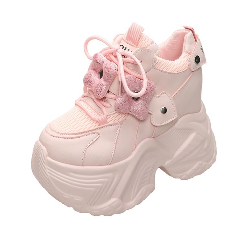 Нові Жіночі Осінні Спортивні Татові Кросівки Високі Масивні Повсякденні Кросівки Товста Підошва Сітчасті Кросівки Жіночі 10СМ На Шнурівці Платформа Кросівки