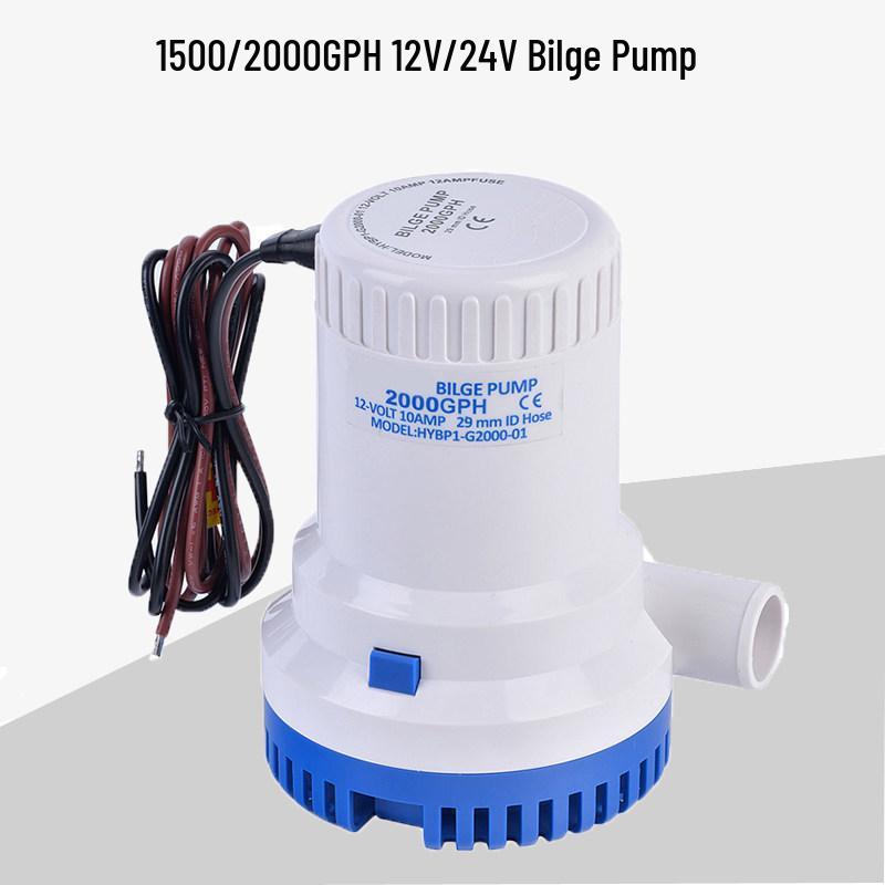 Electric Bilge Water Pump, Automatic, 2000 GPH, 12V/24V