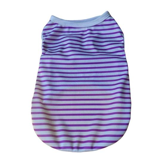 

Dog Striped Vest Pets Casual Sleeveless Pullover Round Neck Vest Puppy Apparel for Girls Boys Daily Wear Travel Street Wear L фиолетовый