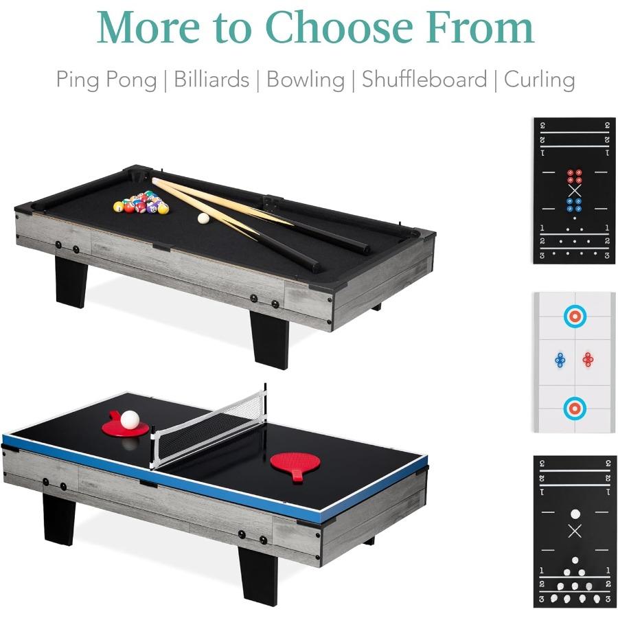 11in1 Combo Game Table Set for Home Game Room with Ping Pong Foosball Table Hockey Chess Checkers Shuffleboard Bowling and 5 Ac