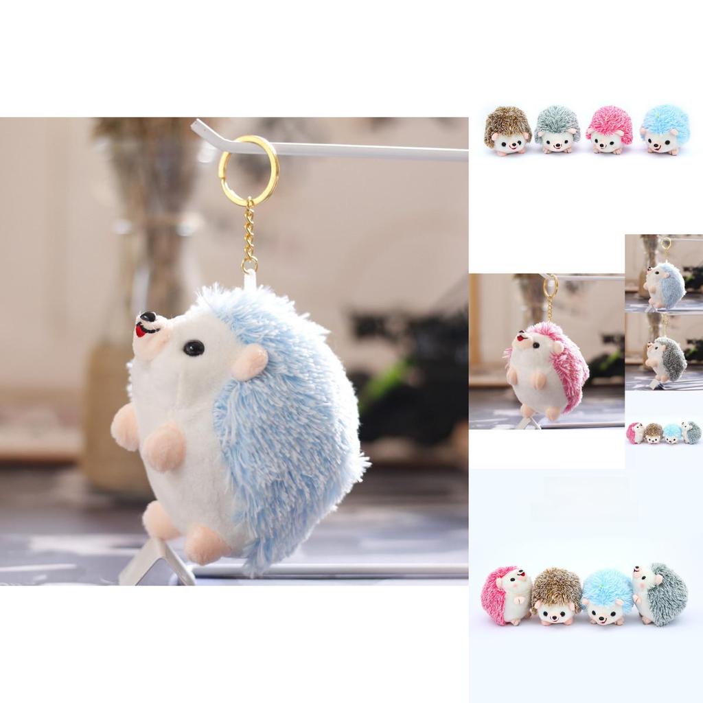 Adorable Hedgehog Plush Toy Soft Stuffed Keychain Doll Cute Small Animal Gift