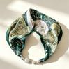 Internet celebrity explosion spring and summer magnetic attraction no knots small silk scarf pearl diamond ball high sense small scarf lazy thin scarf