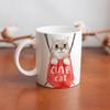 1Pack 11oz White Ceramic Mug Featuring Clear Double-Side Printed Style Reliable Coffee Cup For Home Office Use