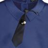 Women Preppy Student Uniform Elastic Neck Strap Pre Tied Necktie 3D Floral Rhinestones Pearls Decorative Ties Neck Tie