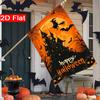 2D Flat - 2D Flat Autumn Horror Halloween Welcome Garden Flag Autumn Castle Moon Halloween Large Garden Flag 4 (3) Outdoor Garden Flag Double-Sided H
