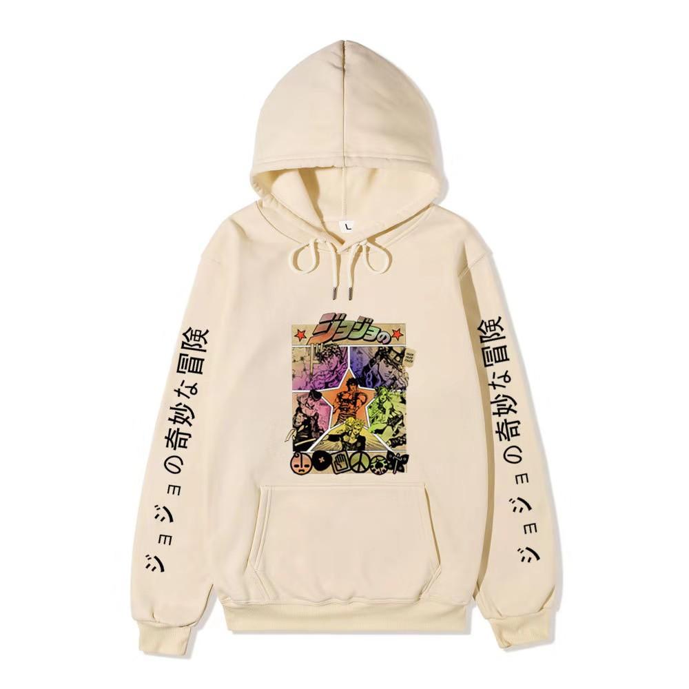 JoJo Bizarre Adventure Hoodie Unisex Fleece Sweatshirt Color Manga Print Autumn Winter Pullover