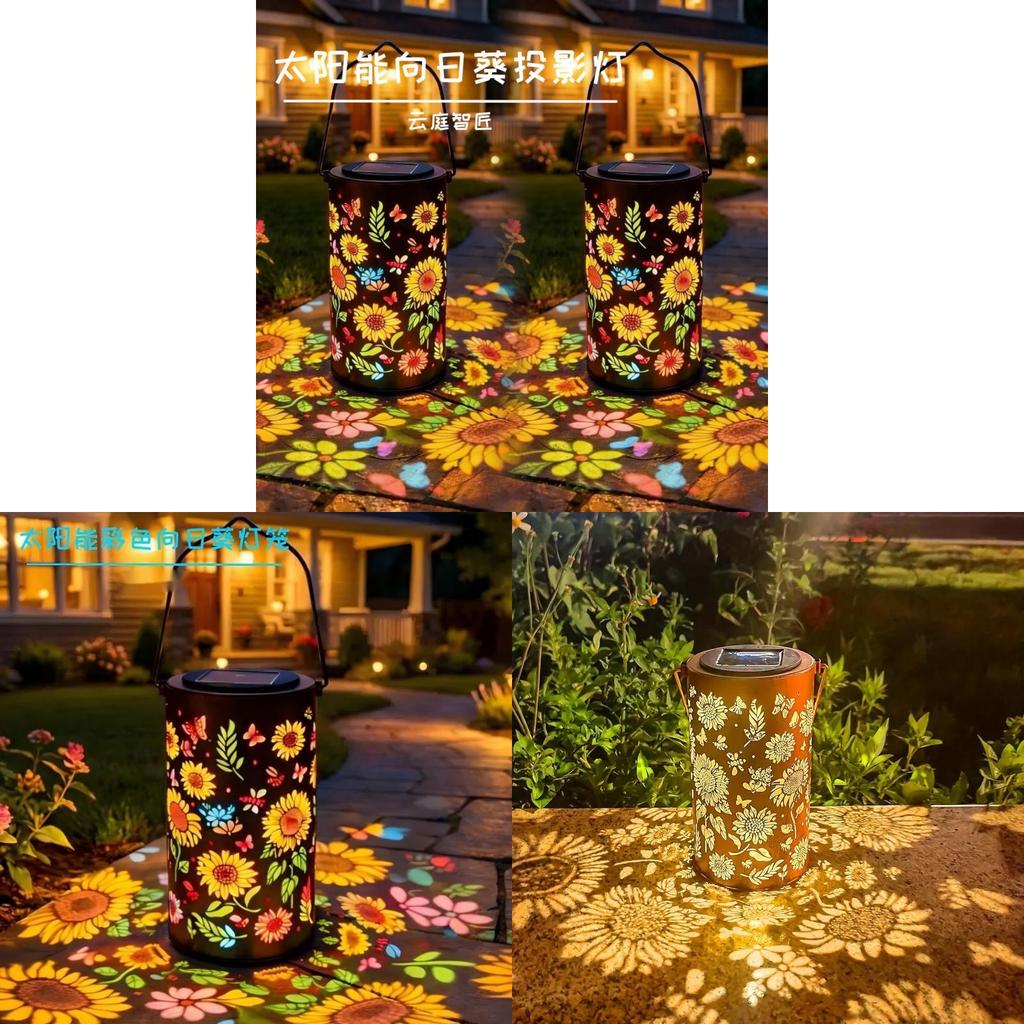 Sonnenblumen-Solar-Gartenleuchte mit Metallskulptur für die Außendekoration des Gartens