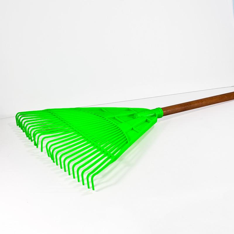 24-Tooth Plastic Garden Rake for Leaves and Grains