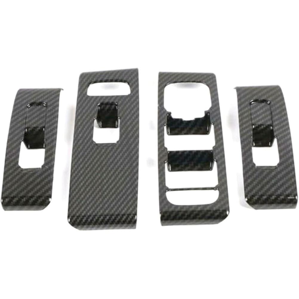 for Volvo XC40 2018-2020 Carbon Fiber Window Switch Lock Car Interior Frame Sticker Car Decoration Accessories(Carbon Fiber)