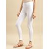 rangita Women Cotton White Solid Ankle Length Legging, S