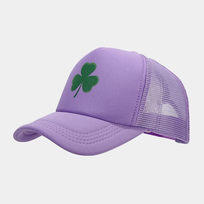 New Fashion Clover Pattern Truck Driver Hat Men's Summer Outdoor Sun Hats Women Breathable Sunscreen Mesh Baseball Cap Tide