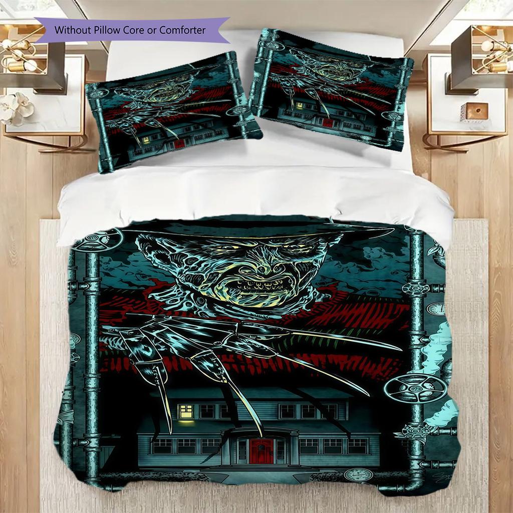 Horror Movie Characters Set Threepiece Set 1 Duvet Cover 2 Pillowcase Without Core Soft And Comfortable Bedding Set