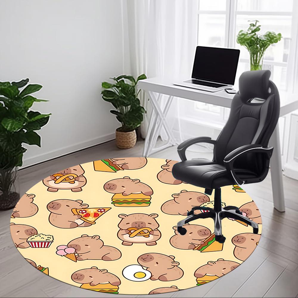 1pc Capoeira Office Round Area Rug, Under Office Chairs Bedroom Living Room Home Decor, Room Deco