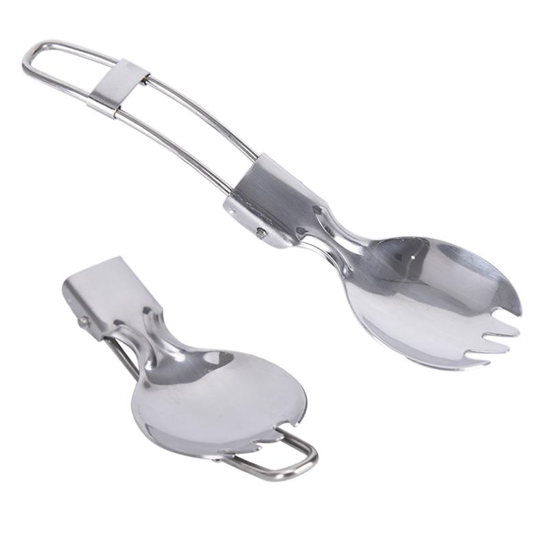 Folded Spoon Spork Outdoor Tableware Camping Cookware Folded Flatware For Picnic