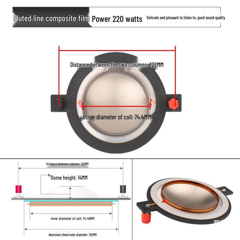 75-Core Flat Wire Tweeter Voice Coil Speaker with 74.5mm High-Power Composite Diaphragm