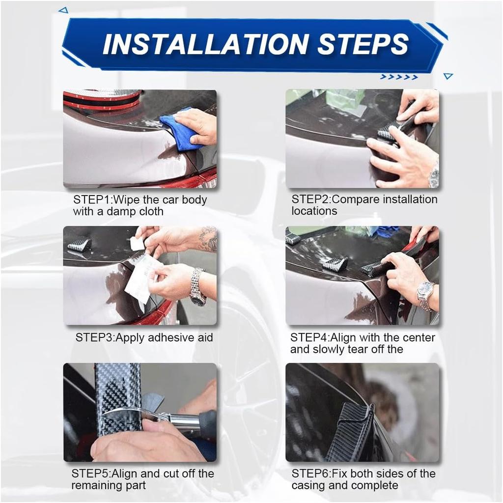 Spoilers For Cars, 3D Rubber Car Rear Spoiler Roof Lip Kit, Trunk Spoiler Trim Strip, Punch-Free Roof Spoiler Wing Sticker For Car Decorations,