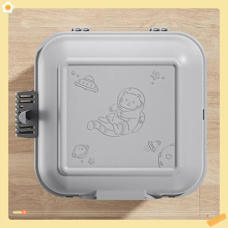 Totally Closed Cat Litter Box Large Capacity Cat Bedpans Anti-Spill & Sand-Leakage Pet Toilet Plastic Cat Sandbox Sanitary Tray
