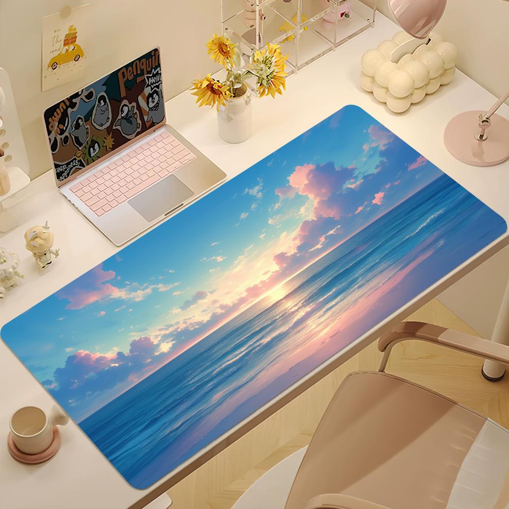Beach Couple Sunset Ocean Mouse Pad Nonslip Thickened MousePad Large Writing Lockedge Office Student Gaming Cushion 800x400x2mm
