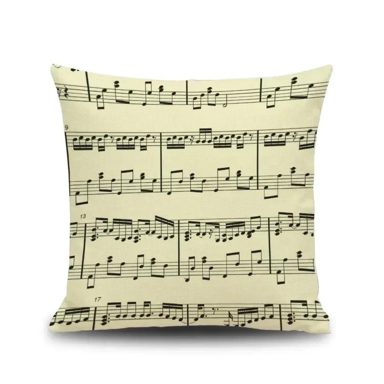 Piano Key Wonderful Notes Decorative Pillowcase Car Sofa Art Piece Office Seat Cushion Cover Home Decoration