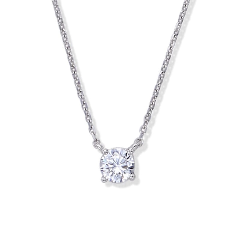 NORMALLEE [Bílé zlato] Základní kubický náhrdelník (L)